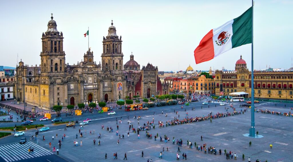 Mexico City and Mexican Flag