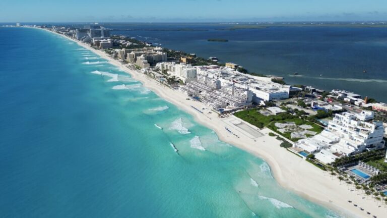 aerial view of Hotel Zone Cancun