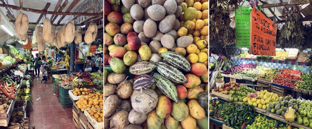 Mexican fruits and vegetables at Mercado 23 Cancun